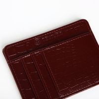 Картхолдер кожаный, TEXTURA, 4 карты, цвет бордовый