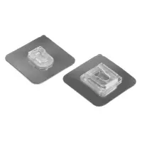 Держатель настенный, 2 шт, ТУНДРА krep, с клейкой поверхностью, 60х60 мм, цвет хром