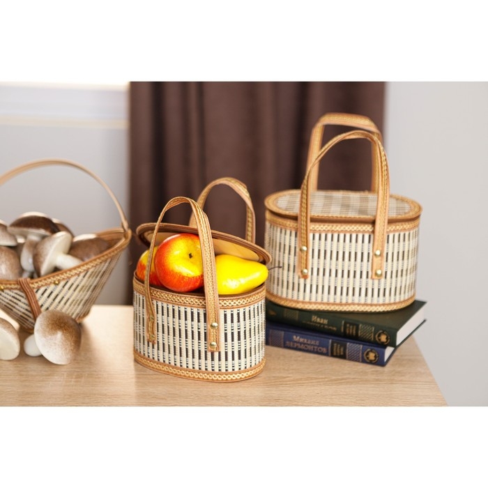 Корзина для хранения Доляна Nature, 20&times;13&times;13, бамбук