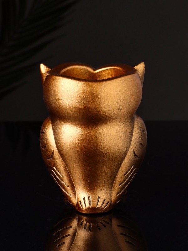 Кашпо "Сова" 10х7 см, цвет бронза