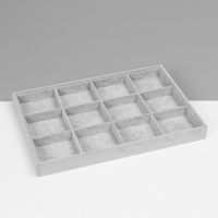 Подставка для украшений 12 ячеек, флок, 35&times;24&times;3, цвет серый