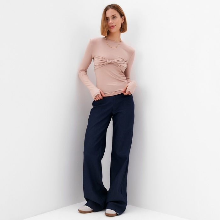 Лонгслив женский MINAKU: Casual Collection цвет тауп, р-р 46