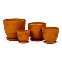 Набор горшков цветочный поддоном 4 шт 0,6 / 1,4 / 2,5 / 5 л керамика терр-т Галандия