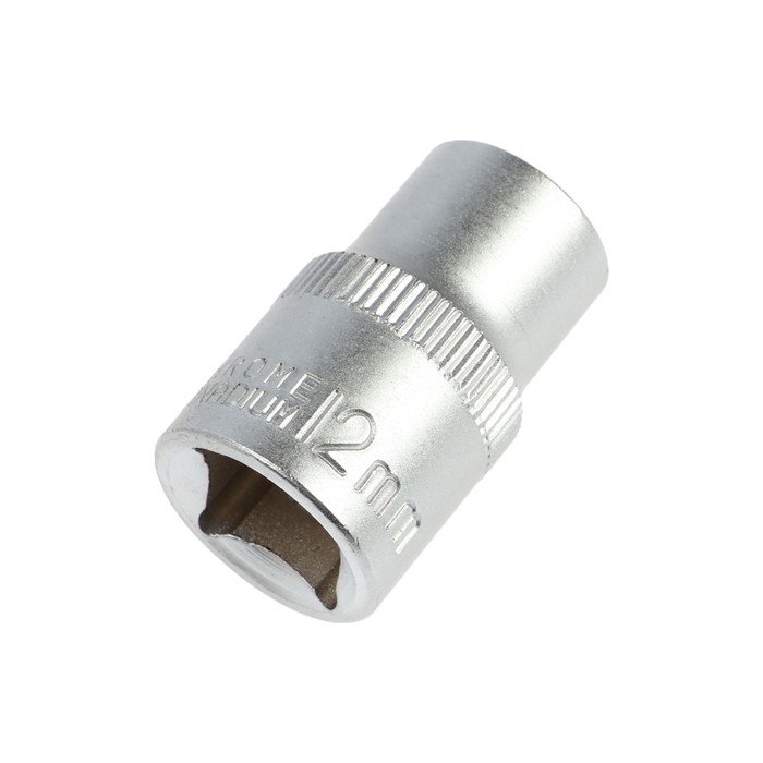 Головка торцевая шестигранная ТУНДРА, под квадрат 1/2", 12 мм, CrV