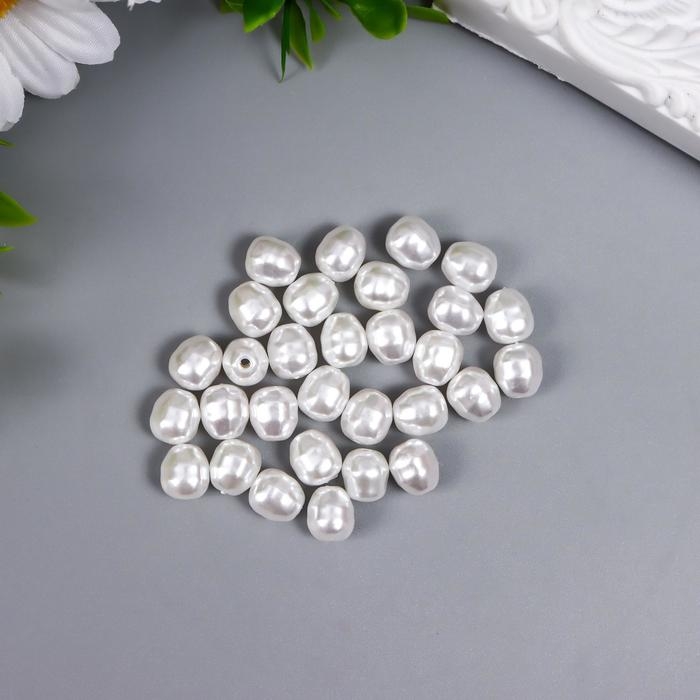 Бусины для творчества пластик "Жемчуг природной формы" набор 30 шт 0,9х0,8х0,8 см