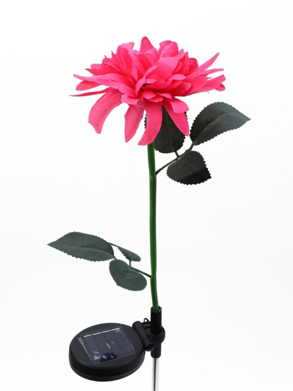 Штекер с подсветкой "Цветок" красный, 14х9см/70см, теплое свечение