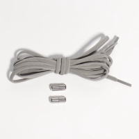 Шнурки для обуви, пара, круглые, с фиксатором, эластичные, d = 5 мм, 100 см, цвет серый Шнурки для обуви, пара, круглые, с фиксатором, эластичные, d = 5 мм, 100 см, цвет серый