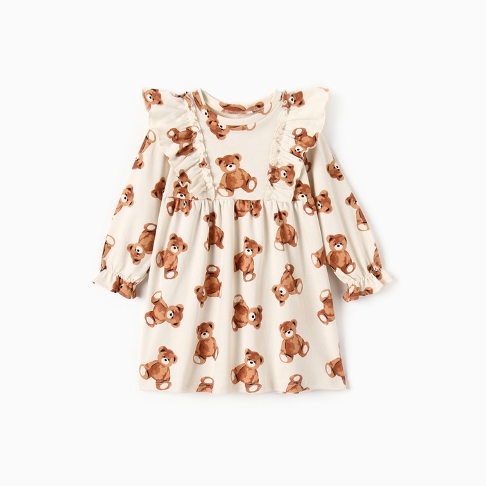 Платье детское с рюшами KAFTAN Платье детское с рюшами KAFTAN "Мишки" р.34 (122-128)