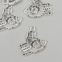 Металлический элемент, декоративная подвеска &laquo;Арт Узор. Космонавт на ракете: Поехали!&raquo;, 2.3&times;2.5 см