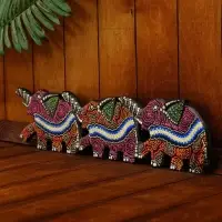 Панно декоративное &laquo;Три слона&raquo;, 50&times;13&times;1.5 см, МИКС