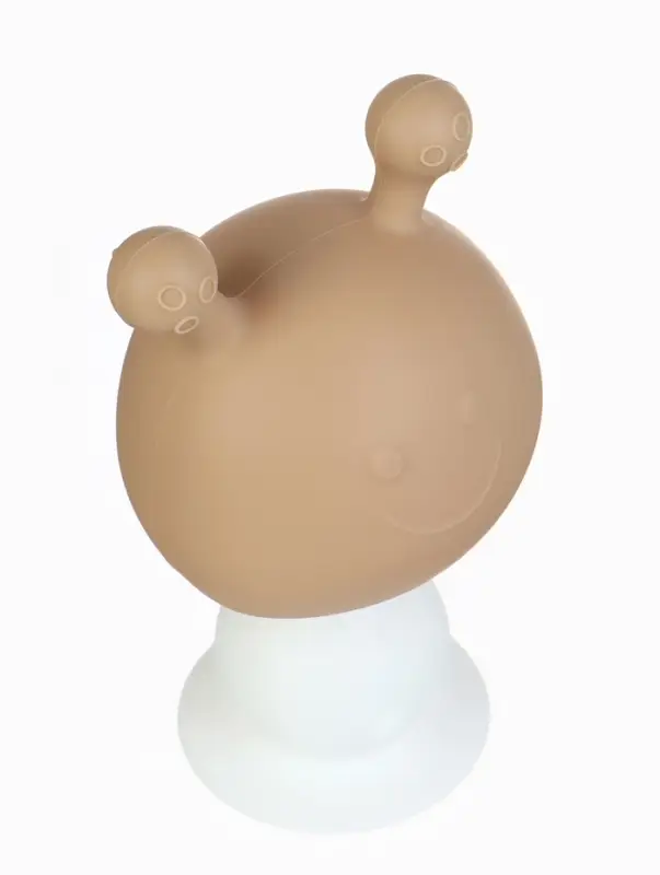 Прорезыватель силиконовый для зубов с погремушкой 3 в 1 M&B &laquo;Зайка&raquo;, бежевый