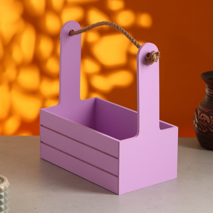 Набор кашпо деревянных 3 в 1 (29&times;18&times;33; 25&times;15&times;30; 21&times;12&times;23) "Аром", Сиреневый