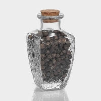 Банка стеклянная для хранения сыпучих продуктов Доляна &laquo;Парфе. Узор&raquo;, 170 мл, 6,6&times;12,6 см, с пробковой крышкой