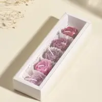 Набор свечей декоративных "Пионы" 5 шт 3,5х3,5х2,5 см розово-фиолетовые 6,5х22,5х3,5 см