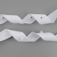 Тесьма с кнопками, 25-25-50 мм, 17 мм × 45 ± 1 м, цвет белый Тесьма с кнопками, 25-25-50 мм, 17 мм × 45 ± 1 м, цвет белый