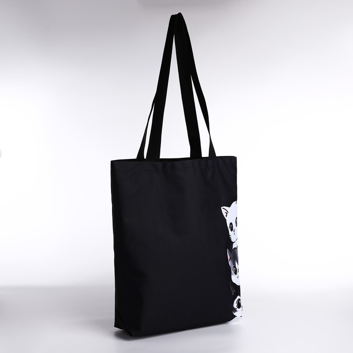 Шопер Котики, 40х12х38, цвет чёрный Шопер Котики, 40х12х38, цвет чёрный