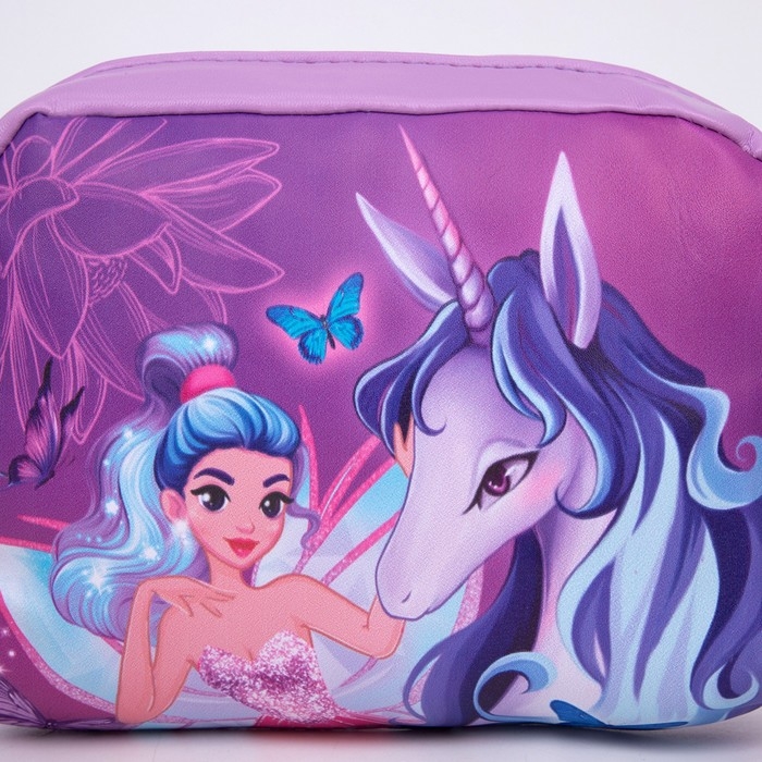 Сумка детская &laquo;Единорог и фея&raquo; из эко-кожи, на ремешке, 15х12х3 см