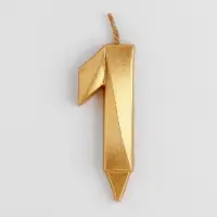 Свеча в торт &laquo;Цифра 1&raquo;, золотая, 6.5 см