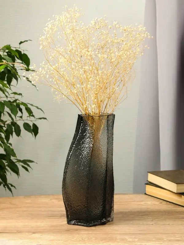 Ваза стекло настольная "Дженис" 30х15х9,5 см, серый