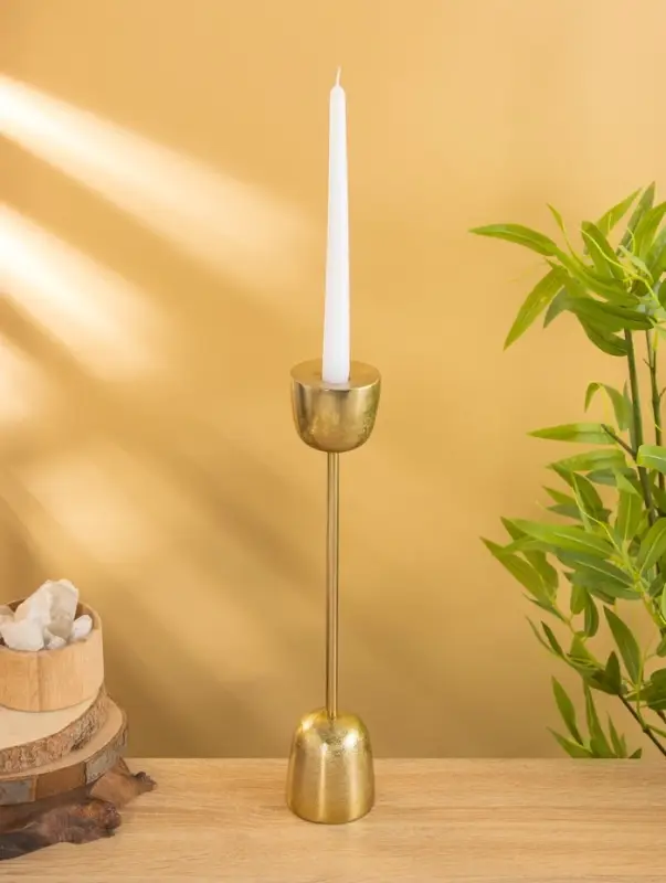 Подсвечник "Факел" алюминий 38 см, цв. золото