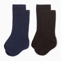 Гольфы детские 2 пары Крошка Я BASIC LINE, 12-14 см, коричневый/ синий Гольфы детские 2 пары Крошка Я BASIC LINE, 12-14 см, коричневый/ синий