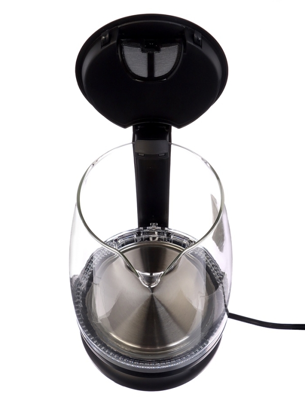 Чайник электрический Sakura SA-2719BK, стекло, 2 л, 2200 Вт, подсветка, серебристо-чёрный