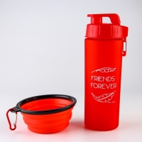 Набор поилка и силиконовая миска &laquo;&lrm;Друзья навсегда&raquo;&lrm;