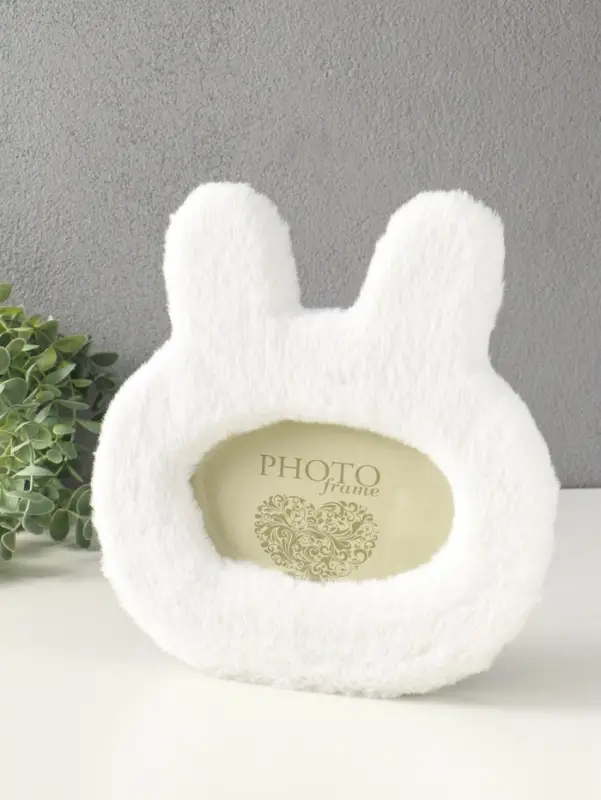 Фоторамка МДФ, иск. мех 11х17,8 см "Белая зайка" 24,5х2х25 см