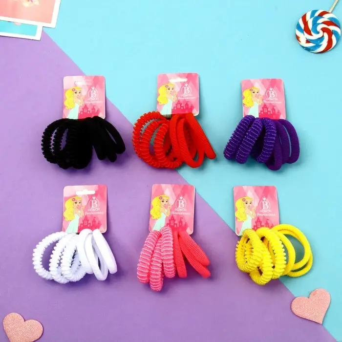 Резинка для волос "Махрушка" (набор 6 шт) объём классика, 4 см, микс