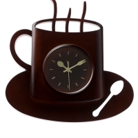 Часы настенные интерьерные для кухни &laquo;Чашка&raquo;, плавный ход, 29&times;30 см, d-10.5 см, коричневые