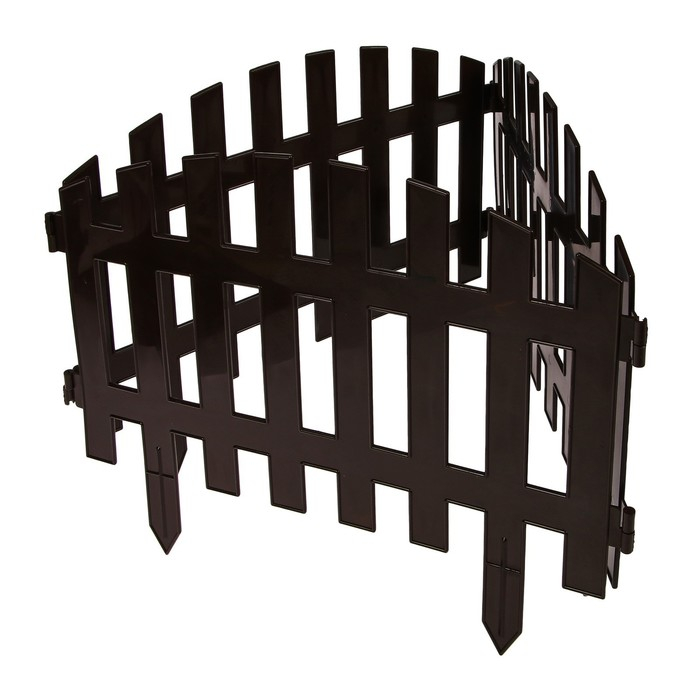 Ограждение декоративное, 35 &times; 210 см, 5 секций, пластик, коричневое, RENESSANS, Greengo