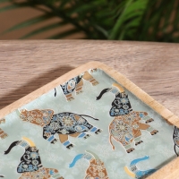 Блюдо прямоугольное "Мудрый слон" дерево манго 41х15 см