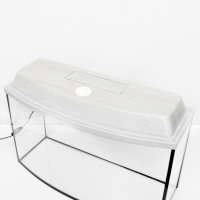 Аквариум "Телевизор" с крышкой, 55 литров, 63 х 25 х 36/41 см, беленый дуб