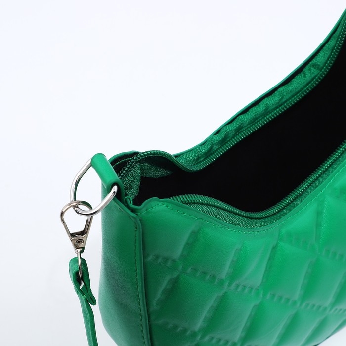 Сумка-багет на молнии, цвет зелёный