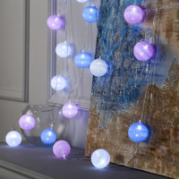 Гирлянда &laquo;Нить&raquo; 5 м с насадками &laquo;Клубки розово-голубые&raquo;, IP20, прозрачная нить, 20 LED, свечение белое, 220 В