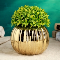 Кашпо "Лоис" золотое, 15х15х11см Кашпо "Лоис" золотое, 15х15х11см