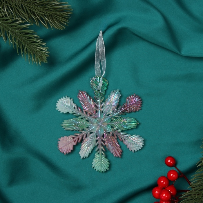 Украшение ёлочное "Снежинка пушистая" 11х11 см, разноцветная