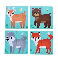 Пазлы 4 в 1 «Собери зверюшку: Кто живёт в лесу?», 4 пазла, 16 деталей Пазлы 4 в 1 «Собери зверюшку: Кто живёт в лесу?», 4 пазла, 16 деталей