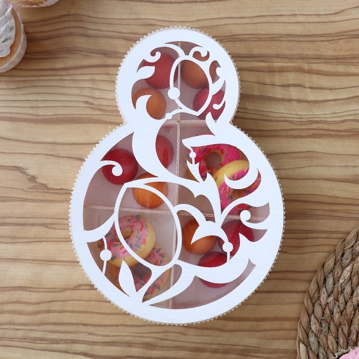 Коробка подарочная, кондитерская упаковка &laquo;8 марта&raquo; белая, 22 х 16 х 5 см