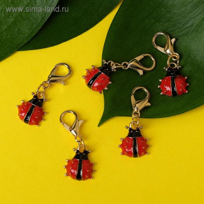 Шармик &laquo;Божья коровка&raquo;, цвет красно-чёрный в золоте