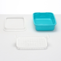 Туалет с бортом и сеткой, 45х34х15 см, белый/бирюзовый Туалет с бортом и сеткой, 45х34х15 см, белый/бирюзовый