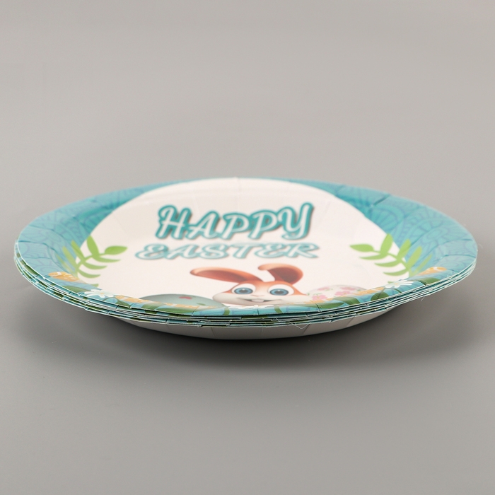 Тарелки бумажные &laquo;Светлой Пасхи&raquo; с зайкой, 6 шт.