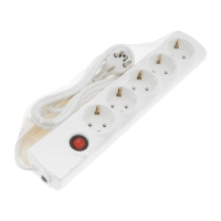Сетевой фильтр Luazon Lighting, 5 розеток, 3 м, 3500 Вт, 3х1 мм2, 16 A, 220 В, c предохранителем, белый
