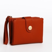 Кошелёк женский на кнопке, цвет рыжий Кошелёк женский на кнопке, цвет рыжий