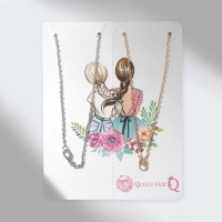 Кулоны &laquo;Неразлучники&raquo; крыло, цвет серебристо-золотой, 45 см