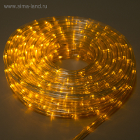 Световой шнур Luazon Lighting 10 мм, IP65, 20 м, 24 LED/м, 220 В, 8 режимов, свечение жёлтое