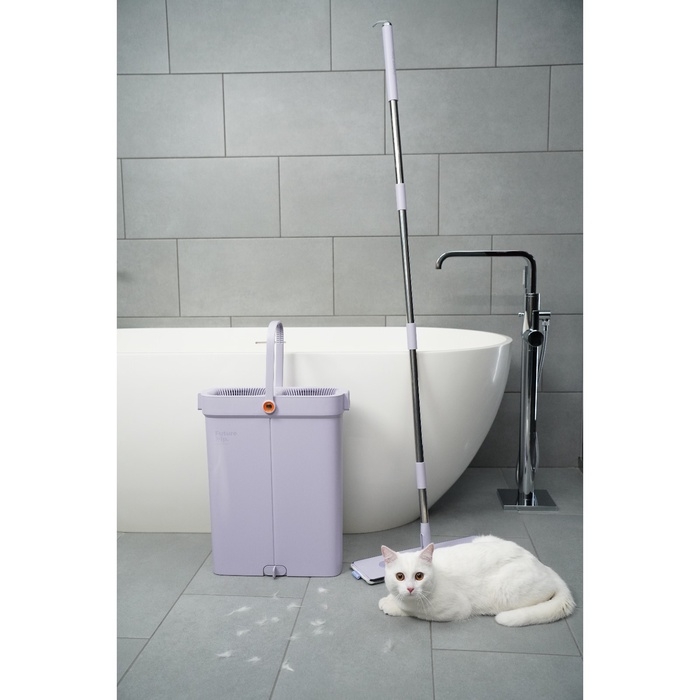 Швабра с отжимом и ведром Future Alp &laquo;4 clean system&raquo;, высота швабры 140 см, 3 профессиональные насадки