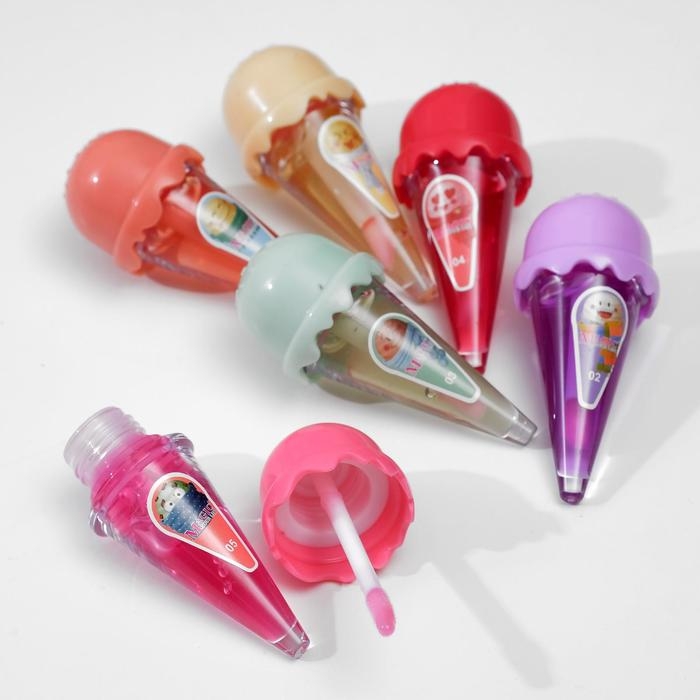 Блеск для губ &laquo;Вафельный рожок&raquo;, микс цветов и ароматов, 7 г