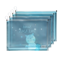 Папка-конверт на молнии формат А4, 180мкр, прозрачная с рисунком "Котик", МИКС Папка-конверт на молнии формат А4, 180мкр, прозрачная с рисунком "Котик", МИКС