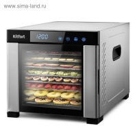 Сушилка для овощей и фруктов Kitfort КТ-1911, 650 Вт, 6 ярусов, 35-75 &deg;С, серебристая